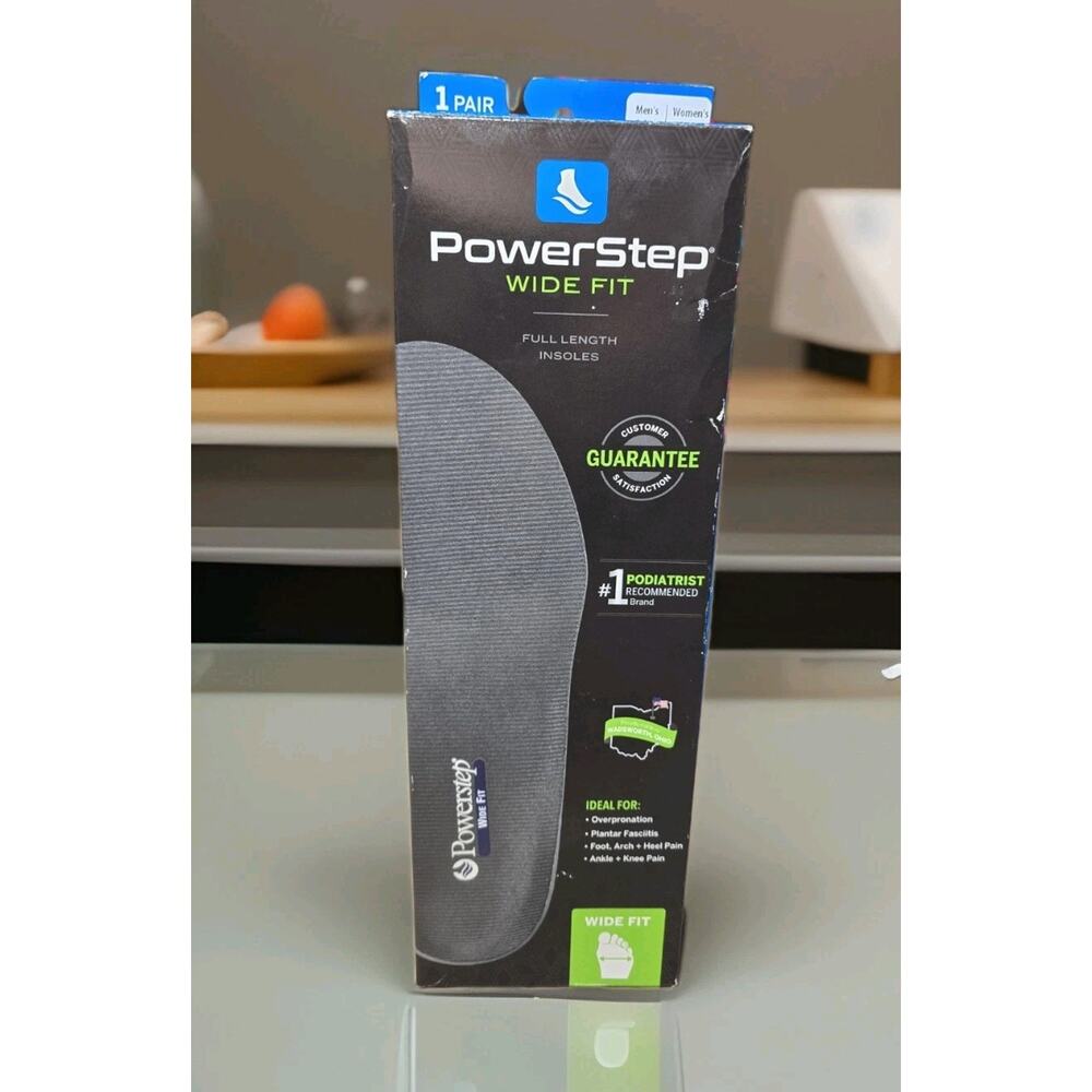 PowerStep Wide Fit Orthotic Insoles for Full F Wide Width Shoes